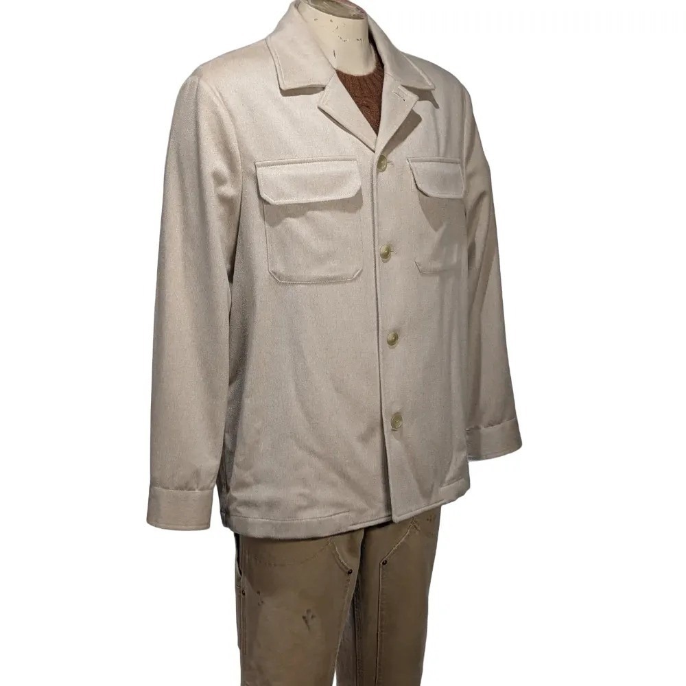 Todd Snyder Men's Cashmere Oatmeal Shirt Jacket Sz L NWT $1398 - Picture 4 of 7